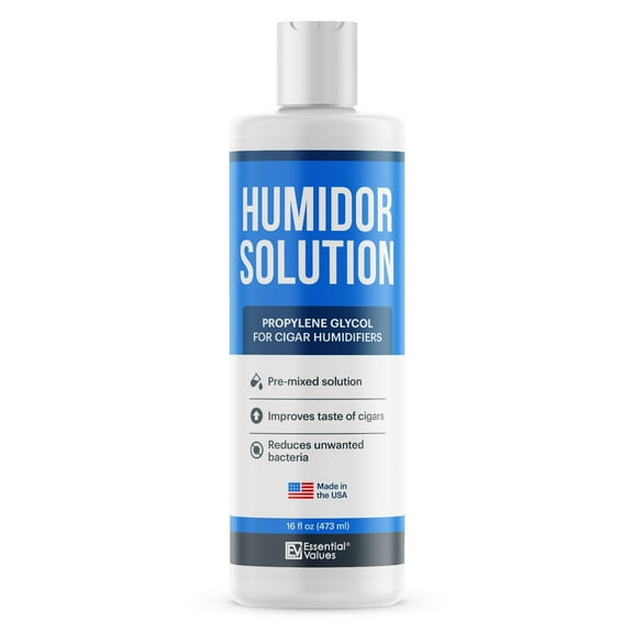 Humidor Solution 16oz Propylene Glycol Solution (PG Solution) For Humidifiers By Essential Values. Humidor Accessories and Supplies