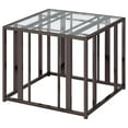 thumbnail image 3 of Pemberly Row Metal Rectangular Glass Top End Table in Clear and Black Nickel, 3 of 10