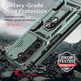 thumbnail image 6 of Phone Case for Samsung Z Fold 6 Case with Ring Holder Camera Lens Protector Slide Cover Black Shockproof Samsung Galaxy Z Fold 6 Case Rugged Heavy Duty with Pen Slot (Dark Green), 6 of 16