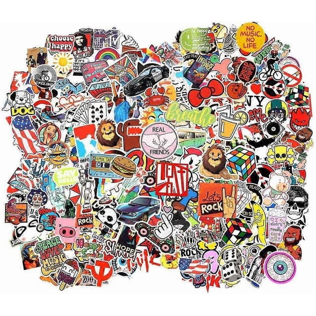 Cool Random Stickers Pack 55-700pcs Laptop Stickers Bomb Waterproof Vinyl Sticker Bulk Variety for Luggage Computer Skateboard Bicycle Skate Ipad Car