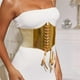 thumbnail image 4 of Goth Gothic Clothing Underbust Corset Women Belts Elastic Wide Bright Leather Golden Corsets for Waist Trainer, 4 of 5