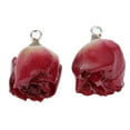 thumbnail image 1 of 2pcs Charmes Fleurs Séchées Pendentif Résine Charmes Bricolage Boucles d'Oreilles Résultats Rouge, 1 of 7
