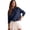 Navy, variant on Oversized Rolled Neck Chunky Sweaters for Women Cotton Blend Fall Knit Pullover Top