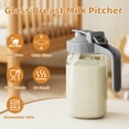 thumbnail image 5 of GOSCHE Breast Milk Pitcher Wide Mouth Glass Mason Jar Pitcher Leak Proof Milk Pitcher with Lid and Pour Spout Gray 32oz, 5 of 6