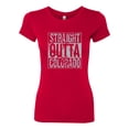 thumbnail image 2 of Straight Outta Colorado COL Fan | Fantasy Baseball Fans | Womens Sports Slim Fit Junior Tee, Red, X-Large, 2 of 4