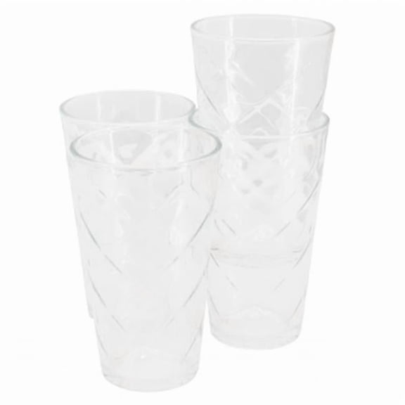 Gibson Home 141407.04 16 oz Lattice Glass Tumbler Set - 4 Piece