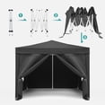 thumbnail image 4 of 10x10 Heavy Duty Pop up Canopy with 4 sidewalls Stable Wedding Outdoor Tents for Parties Commercial Gazebo Windproof Upgraded Black, 4 of 9