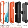 thumbnail image 4 of Xhy Samsung Galaxy S22 Plus Case Heavy Duty Hard Shockproof Armor Protector phone Case Cover with Belt Clip Holster (Black+Orange), 4 of 7