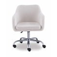 thumbnail image 3 of Linon Chaise de Bureau Rembourrée en Sherpa avec Roulettes, Base en Acier Colton, Naturel, 3 of 13