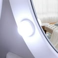 thumbnail image 2 of White Vanity Table for Teen Girls, Makeup Vanity Set with PU Cushioned Stool, 5-Drawer, Rotation Removable Top with Large Led Round Mirror for Teen Girls Bedroom, 2 of 8