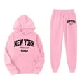 thumbnail image 4 of Little Girls Outfits Sets Casual Winter Wear Trendy Printed Hooded Sweatshirt Cute Girls' Fall Clothing Sets Pink Size 5-6T, 4 of 4