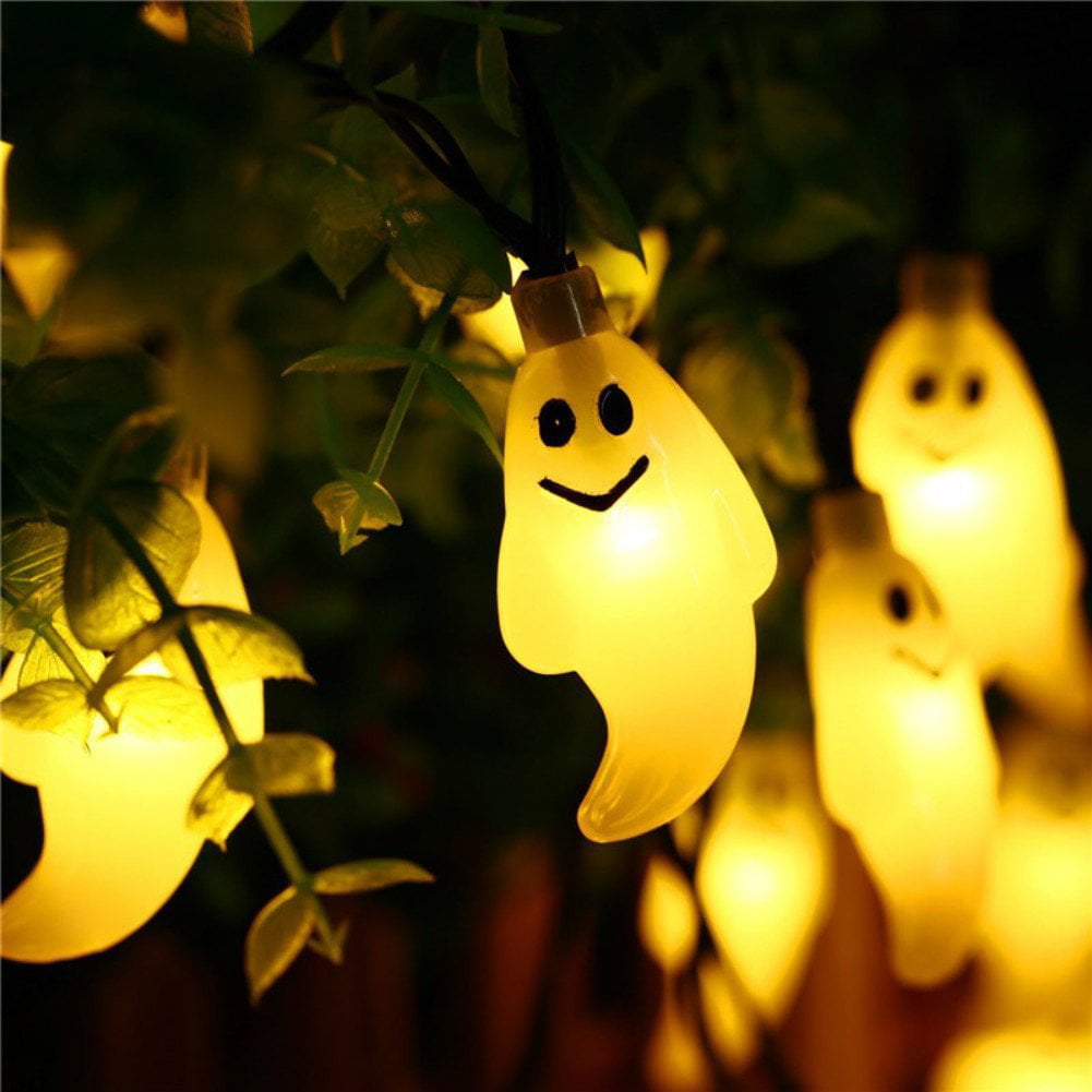 Solar Waterproof Ghost String Lights Halloween Decor Outdoor Light 20 LED 15.7FT 