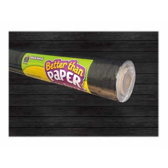 Teacher Created Black Wood Better Than Paper Bulletin Board Roll, 4' x 12' (TCR 77453)