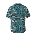 thumbnail image 2 of Vsdgher Modern Excavator Print Men's Wrinkle Free Untucked Cuban Shirt Business Casual Button Down Shirts Short Sleeve Shirt, 2 of 7