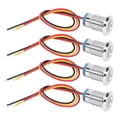 thumbnail image 2 of Neyseki 4 Sets PreWired Round LEDs Waterproof Metal 2Color Indicator Common Cathod 12mm 1224V(Red and Yellow ), 2 of 8