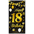 thumbnail image 5 of Black Gold Themed 18th Birthday Banner with Balloons Gifts and Stars Party Decoration Backdrop Photography Props for Birthday Party Celebration Decor Event Photo Booth, 5 of 7