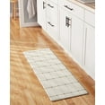 thumbnail image 3 of TOWN & COUNTRY BASICS Comfort Plus Windowpane Plaid Anti Fatigue Comfort Mat, Kitchen Runner Mat, Standing Desk Mat, Dorm Room Rug, Non-Slip Backing, Beige, 18"x55", 3 of 10