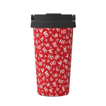 

Susaid Hohoho Print Coffee Travel Mug Insulated Coffee Mug with Lid Leakproof Coffee Thermos Coffee Tumbler for Hot&Cold Drinks