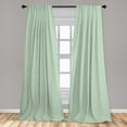 thumbnail image 2 of Botanical Window Curtains, Olive Branch Leaves Damask Pastel Nostalgia Vintage Repetitive Pattern, Lightweight Decor 2-Panel Set with Rod Pocket, Pair of - 28"x63", Mint Green and White, by Ambesonne, 2 of 3