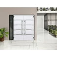 thumbnail image 3 of Front Exterior Prehung Metal Double Doors / Deux 1105 Black Enamel Mirrored Glass / Sidelite Exterior Window / Entry Modern Painted Right Inswing Active Door 86" x 80", 3 of 5
