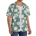 thumbnail image 2 of Uemuo Flower Pattern Cotton Linen Short Sleeve Shirts,Casual Lightweight Button Down Shirts,Vacation Beach Summer Tops-4X-Large, 2 of 7