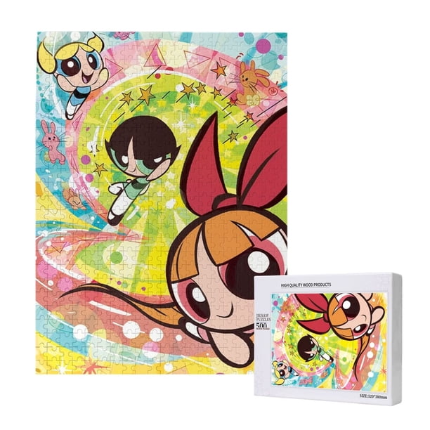 Rompecabezas de madera de Las Chicas Superpoderosas: adecuado para niños y adultos, rompecabezas para niños y niñas, juguetes de juego de entretenimiento con rompecabezas, talla única