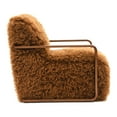 thumbnail image 4 of Furniture of America Birma Modern Faux Fur Ultra Soft Long Haired Accent Chair, Camel Brown, 4 of 12