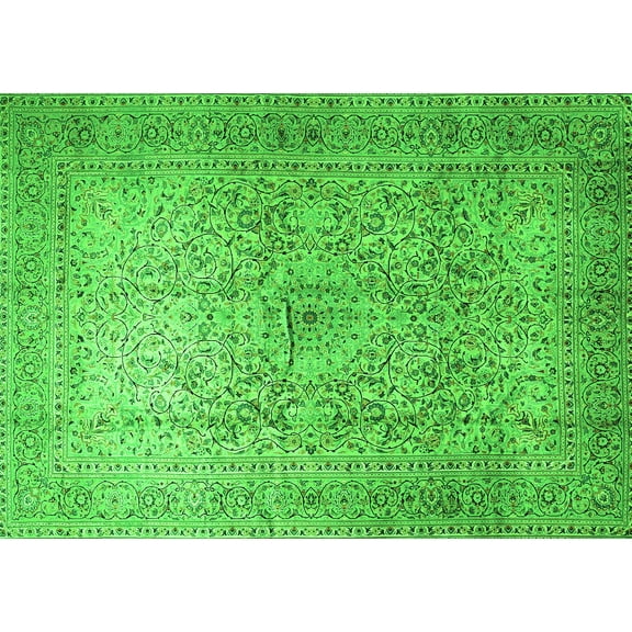 Ahgly Company Indoor Rectangle Persian Green Traditional Area Rugs, 5' x 7'