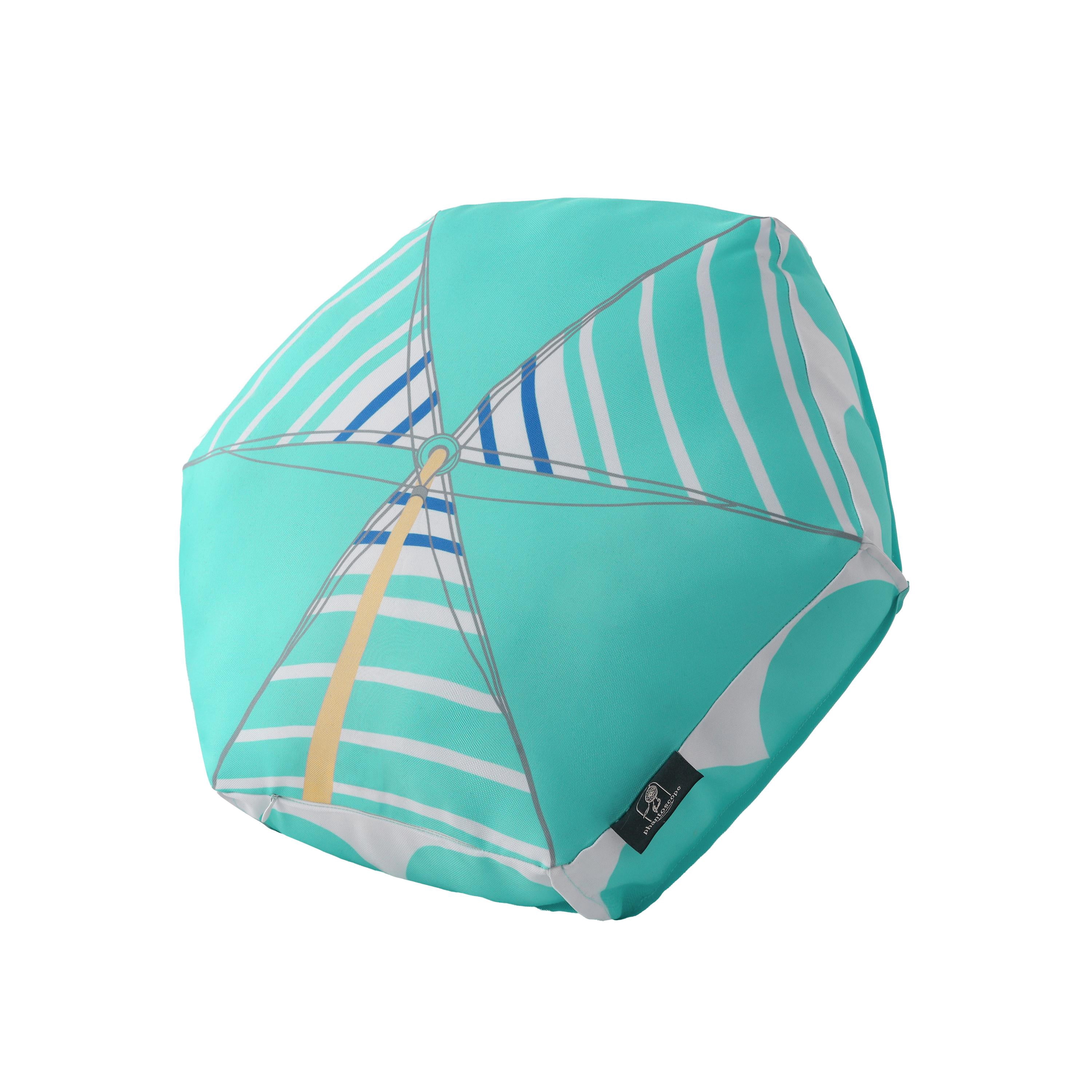 Phantoscope Outdoor Umbrella Shaped Throw Pillow, Waterproof Decorative Patio Pillow, Beach Cushion, Green, 18 x 18 x 12 in
