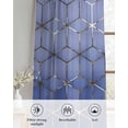 thumbnail image 6 of Blue Geometric Sheer Curtains 45 Inch Length 2 Panels Set for Living Room/Bedroom, Ombre Modern Abstract Art Kitchen Curtains with Grommet Semi-Sheer Curtains Drapes Voile Window Treatments 42"x45"x2, 6 of 7