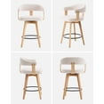 thumbnail image 3 of EYYTHUNG Swivel Boucle Barstool Set of 4, Mid Century Modern Dining Chairs with Arms and Wood Legs, Upholstered Kitchen Chairs, White Boucle, 3 of 8