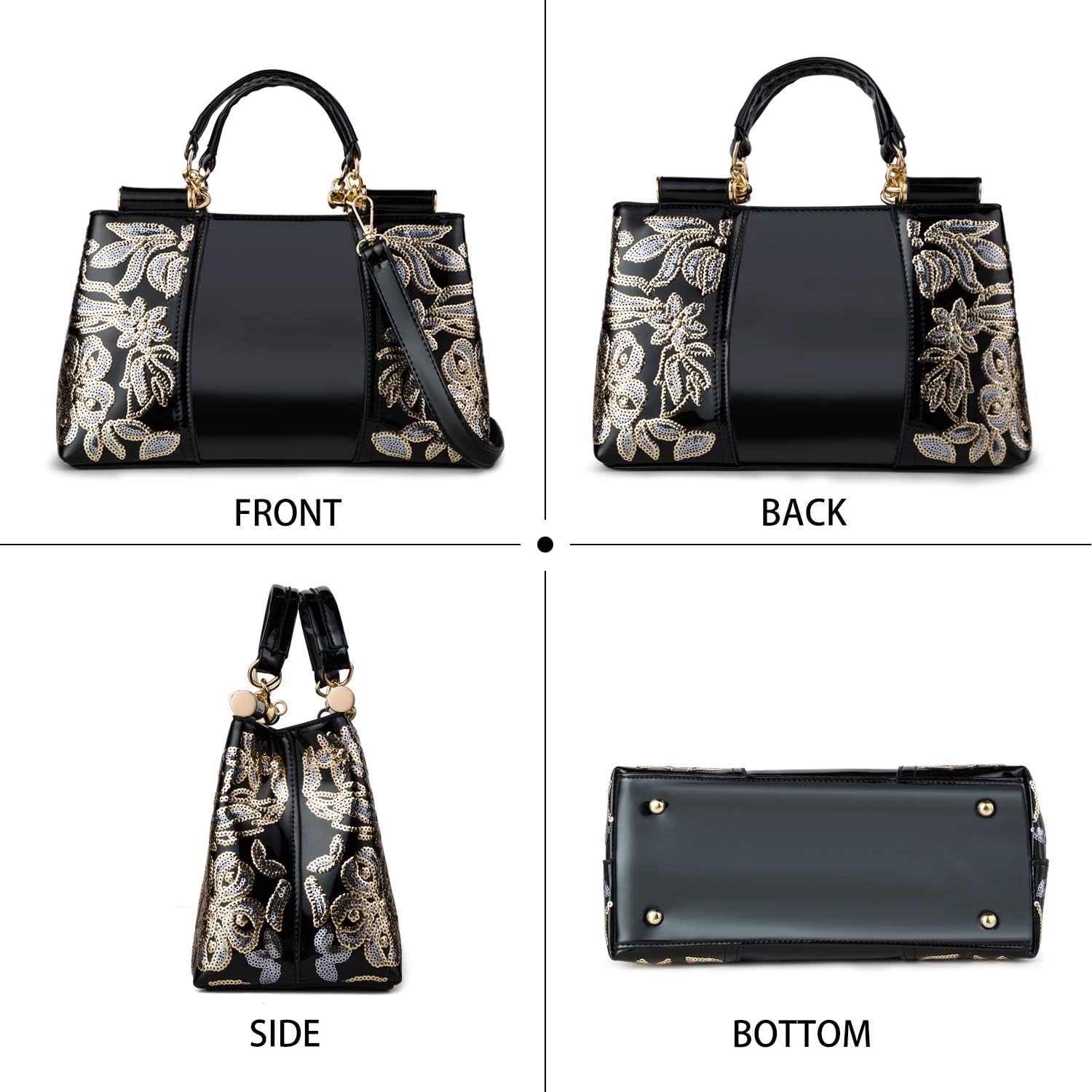Kwuty Kwuty Handbags For Women Patent Leather Designer Purse Suitable for Shopping Party Daily Use