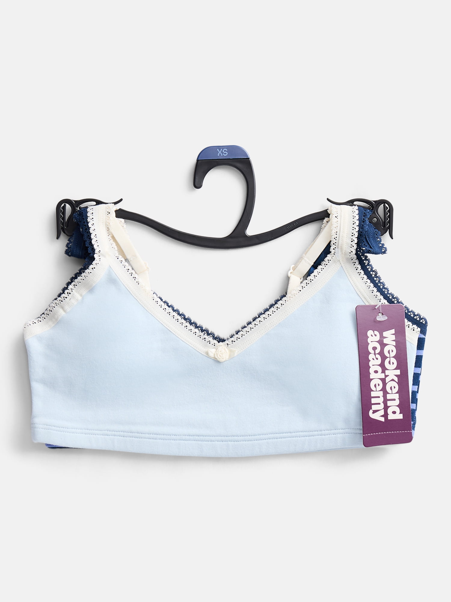 Weekend Academy Girls 2Pk Cotton Triangle Bralette, Sizes XS to XXL