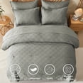 thumbnail image 3 of Flymme Gray Comforter Set King Size,7 Pieces Bed in a Bag King Geometric Textured Shabby Chic Complete Bedding Sets with Sheets, Pillowcases & Shams, 3 of 8