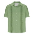 thumbnail image 5 of Zylanna Men's Hawaiian Shirts, Quickly Dry Short Sleeve Casual Turndown Collar Summer Beach Button Down Shirts Green Size M, 5 of 5