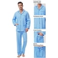 thumbnail image 2 of Apparonia Conjunto de Pijamas para Hombre de Algodón con Cuello con Muesca Pijamas para Hombre de Manga Larga Ropa de Dormir para Hombre con Bolsillos y Parte Delantera Fly Estampados Redondos M, 2 of 7