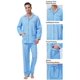 thumbnail image 2 of Apparonia Conjunto de Pijamas para Hombre de Algodón con Cuello con Muesca Pijamas para Hombre de Manga Larga Ropa de Dormir para Hombre con Bolsillos y Parte Delantera Fly Estampados Redondos M, 2 of 7