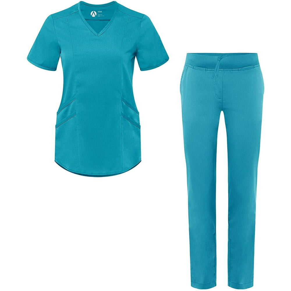 Adar - Adar Pro Scrub Set for Women - Tailored V-Neck Scrub Top ...