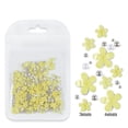 thumbnail image 1 of Bolsa de joyería con flores de cinco pétalos para decoración de uñas Joyería de flores acrílicas blancas y rosas con cuentas de oro y plata Flor de resina, 1 of 6