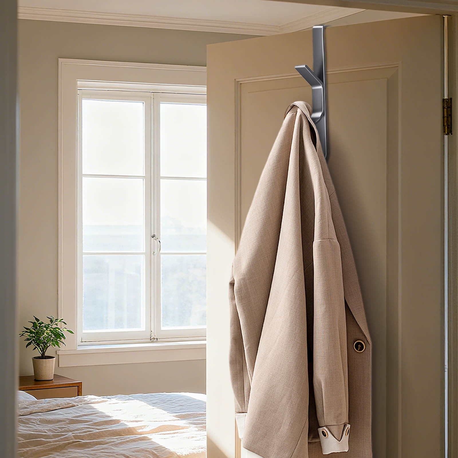 Ovzne Vertical Door Hook – Punch-Free Organizer For Clothes,Bags Jewelry