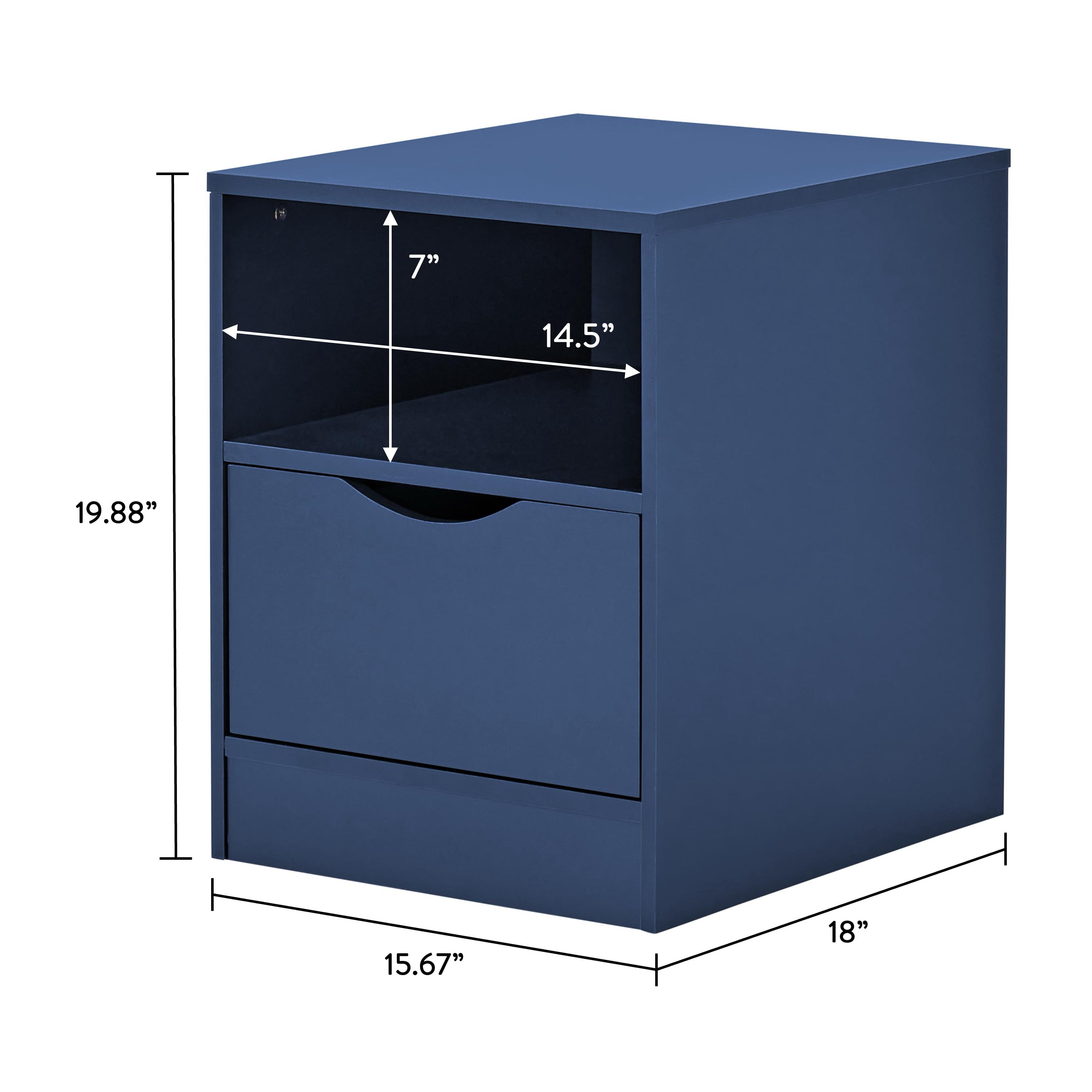 BYO Kids Nightstand with Drawer, Navy Blue
