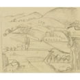 thumbnail image 2 of Anny Dollschein 23x20 Gold Ornate Framed and Double Matted Museum Art Print Titled - Landscape Draft, 2 of 4