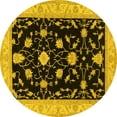 thumbnail image 1 of Ahgly Company Machine Washable Indoor Round Persian Yellow Traditional Area Rugs, 3' Round, 1 of 4