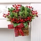 thumbnail image 1 of Guirnaldas navideñas, cesta de flores de frutos rojos de simulación navideña para colgar en la pared, cesta de enredaderas de flores de simulación para el hogar, decoración navideña para colgar en la, 1 of 9