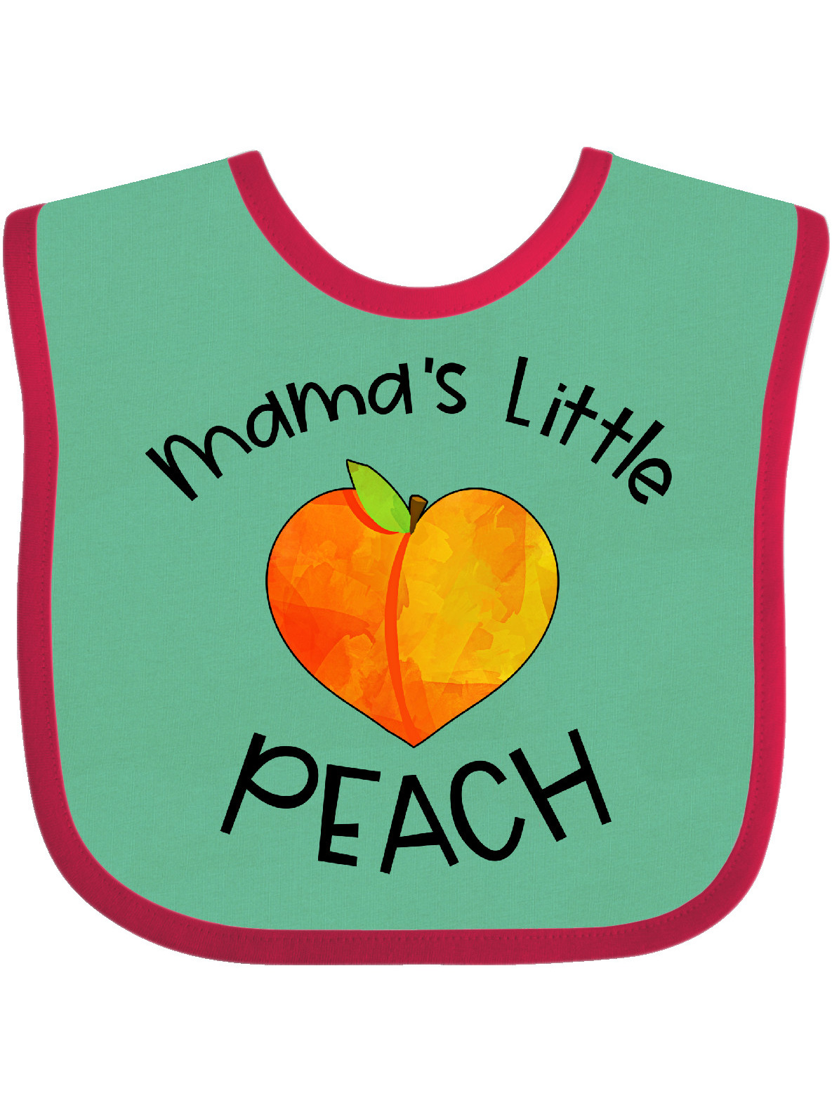Mama's Little Peach Cute Peach Heart Baby Bib
