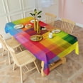thumbnail image 3 of Colorful Rainbow Checkered Pattern Rectangle Tablecloth 60"x120",Waterproof Polyester Rectangle Table Cloth, Wipeable Spillproof Polyester Tablecloth for Dining, Camping, Indoor and Outdoor, 3 of 6