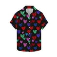 thumbnail image 3 of Ceisia Unisex Valentine's Day Shirt for Men Short-Sleeve Heart Print Couple & Lovers' Gifts Turn-Down Collar Relaxed Summer Casual Multiple Styles Available, 3 of 5