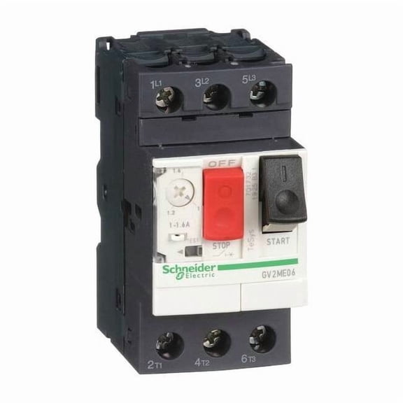 Manual Motor Starter, Not Applicable, 3 P, 3 Phase, Push Button, 1.6 A GV2ME06