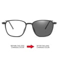 thumbnail image 2 of Montura de gafas cuadradas para hombre, gafas retro anti-luz azul, personalidad simple, espejo plano que cambia de color para mujer, 2 of 5