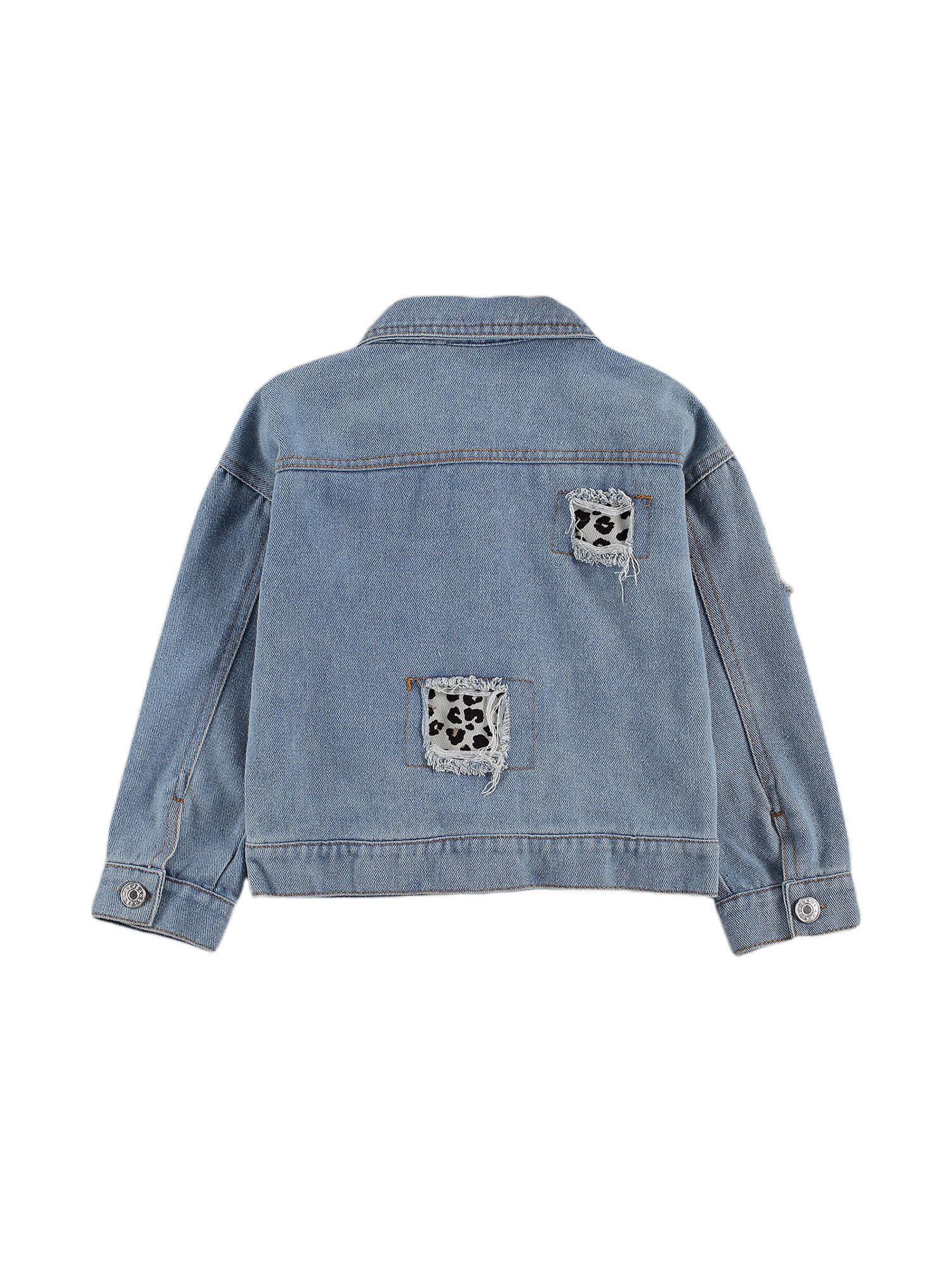 Toddler Baby Girl Coat Long Sleeve Denim Jacket Sequin Pockets Ripped Jean Jacket Outwear 1-6T - image 3 of 9